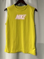 Nike Dri-Fit Sleeveless Training Muscle Tank Top Size XL Big Kids Green Logo