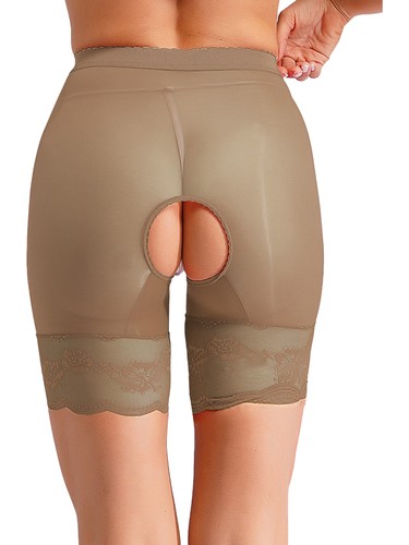 Women Mesh Lace Elastic Waist Boyshorts Underwear Crotch Full Coverage Briefs - Picture 24 of 75