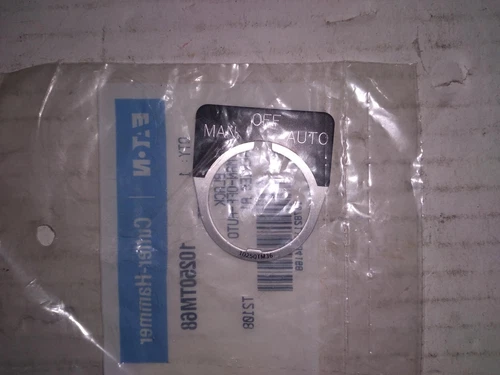 EATON CUTLER-HAMMER 10250TM68 LEGEND PLATE BLACK SER.A1