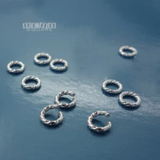 10 Solid Sterling Silver Twisted Rope Open Jump Ring Connectors [Choose Size]