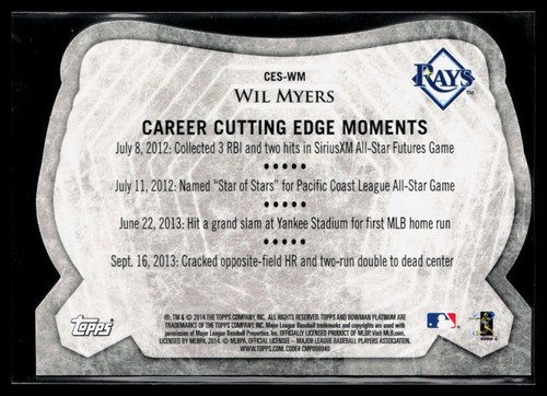 Wil Myers 2014 Bowman Platinum #CES-WM    Cutting Edge Stars - Picture 2 of 2
