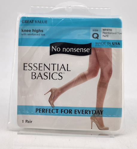 x3 No Nonsense Essential Basics Reinforced Toe Knee Highs White/Beige/Black Sz Q - Picture 2 of 10