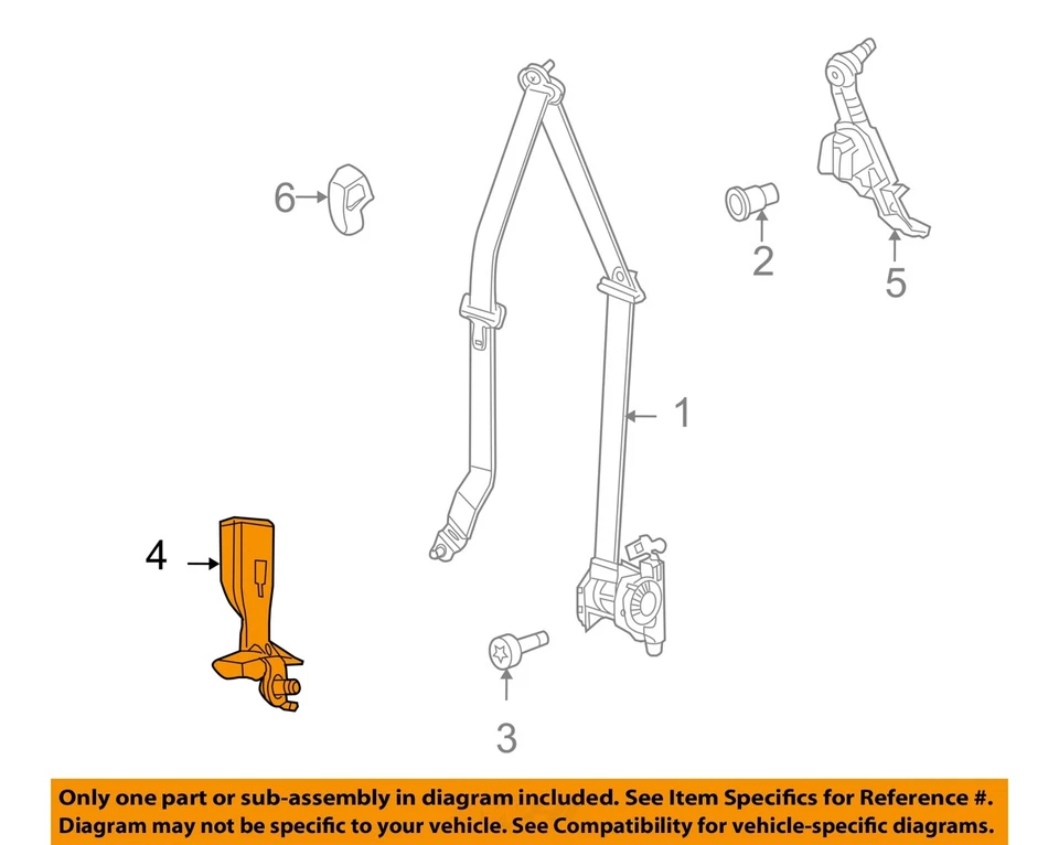 Used Front Left Seat Belt Front fits: 2010 Volkswagen Routan bucket seat driver - Image 2 of 4