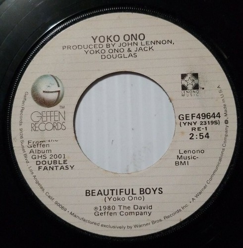 John Lennon & Yoko Ono "Woman / Beautiful Boys" 45 RPM Vinyl 1980 Geffen Records - Picture 4 of 4