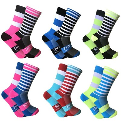 Outdoor Sports Compression Riding Socks Women Men Cycling Calf Length Socks