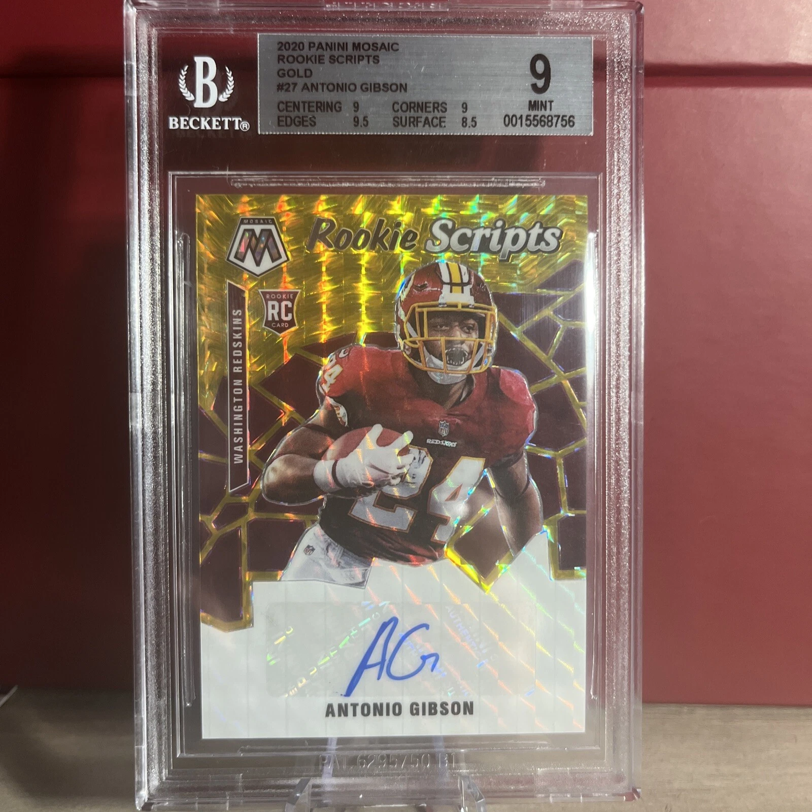 Antonio Gibson Panini Mosaic Rookie Scripts #RS27 Gold