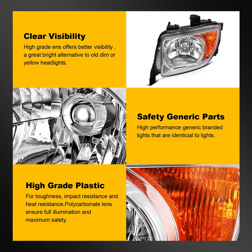 Conjunto de faros para Honda Element 2003-2008 carcasa cromada par izquierda+derecha Foto 4 de 4