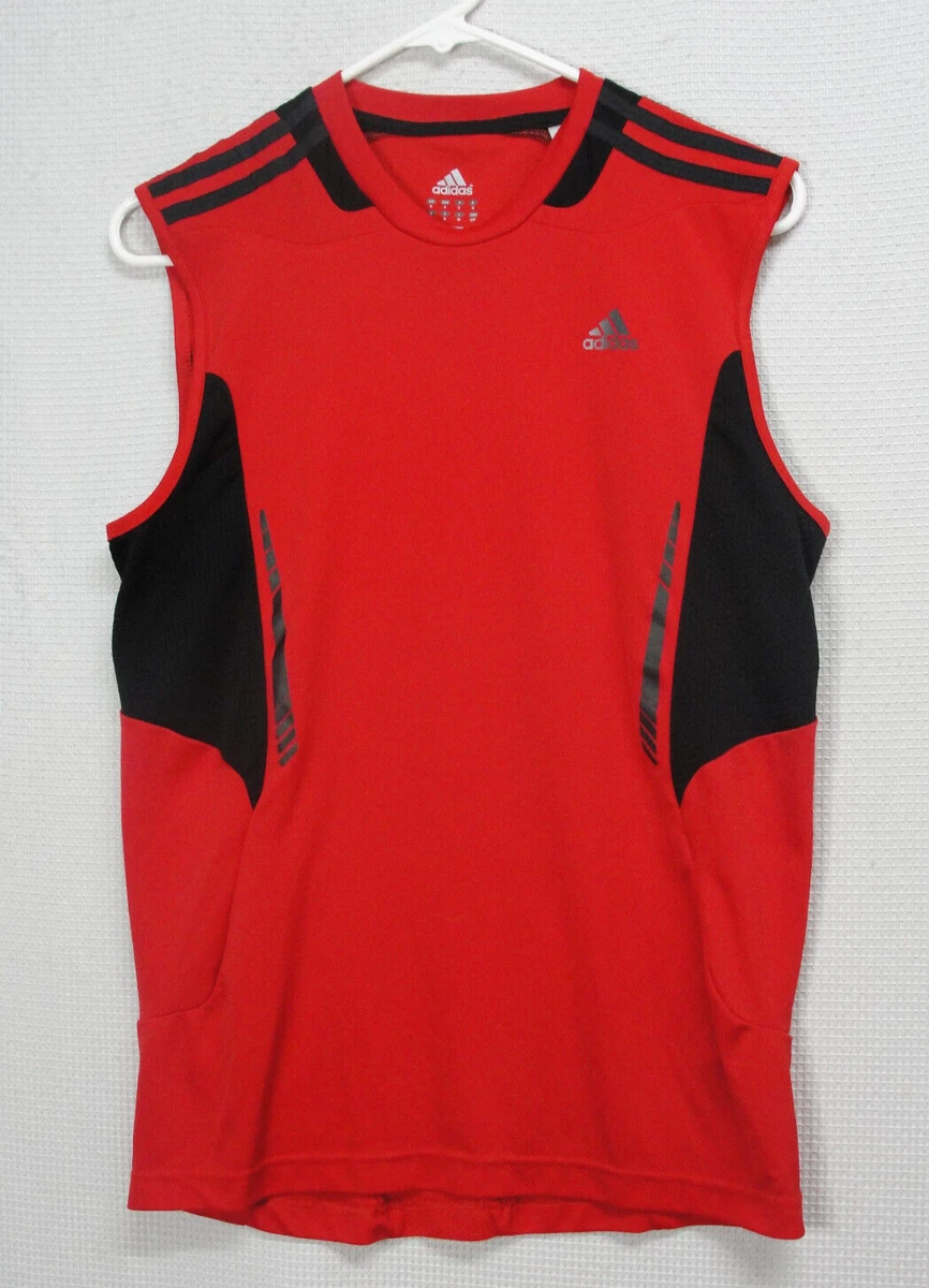 knecht mijn Morse code Adidas Climacool Sleeveless Shirt Activewear Tank Top Red Black Mens Small  | eBay