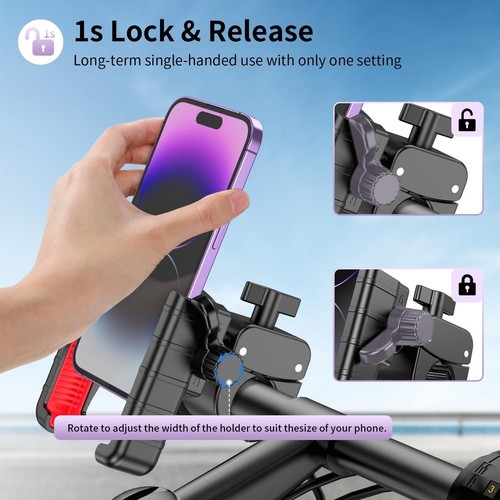 Bike Phone Holder Camera Friendly 360° Rotateable for Electric Scooter Dirt Bike - Picture 3 of 8