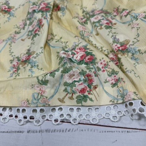 Vtg Daisy Kingdom Yellow Floral Fit & Flare Dress Crochet Puff Sleeve Girls Sz 7 - Picture 9 of 14