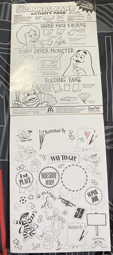 Vtg MCDONALDS MCDONALDLAND ACTIVITY BOOK PAD construction PAPER W/STICKERS SH - Picture 2 of 7