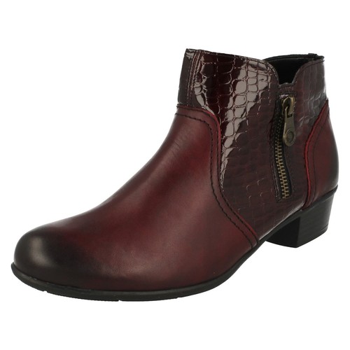 Pelle D3574 Alla Moda Remonte Caviglia Donna Basso Con Stivali Tacco Rossa xIEwqB5