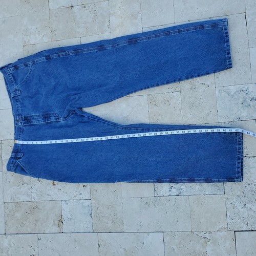 Wrangler Mens Size 42 x 32 Carpenter / Painter Jeans Dark Wash Blue Denim 94LSWD - Picture 4 of 12