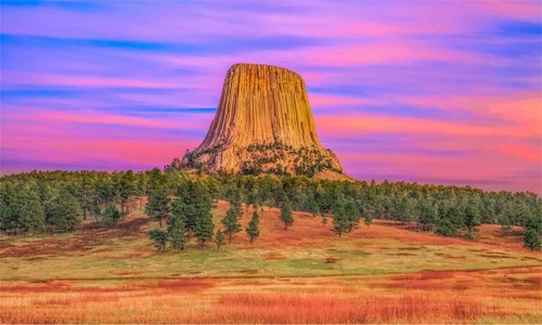 Sunset Over Devils Tower Canvas Print Unframed Home Decor - Picture 3 of 5