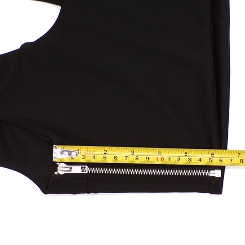 Camiseta sin mangas recortada negra para mujer talla mediana cremallera lateral elástica elegante club fiesta - Imagen 14 de 14