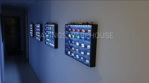 Display Case For Hot Wheels 1:64 Scale 24 Diecast Toy Cars LED Wall Cabinet - Bild 6 von 10