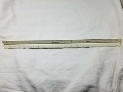 Vintage Bruning Triangular Drafting Architect Ruler Pearwood Germany 72-878