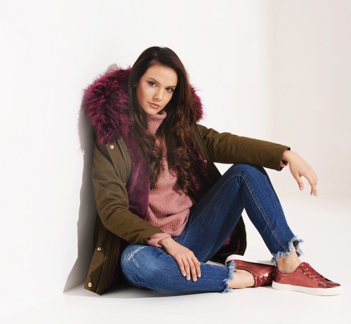 Girl's Casual Faux Fur Lined Back to School Classic Cotton Fishtail Parka Coat - Picture 2 of 18