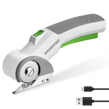 WORKPRO Rechargeable Cordless Electric Scissors 4V Rotary Cutters Cutting Shears