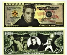 New Note Elvis Presley $1,000,000 Banknote Serial EAP08161977 King Novelty Note
