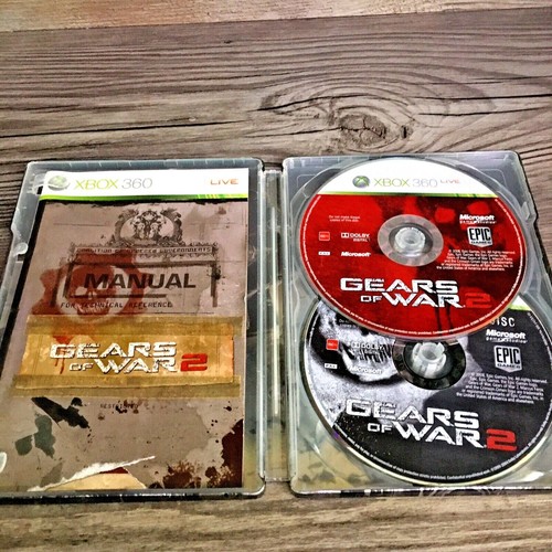 Xbox 360 Gears of War 2 Steel Book Game Limited Edition Box Set Manual Artbook - Picture 8 of 9