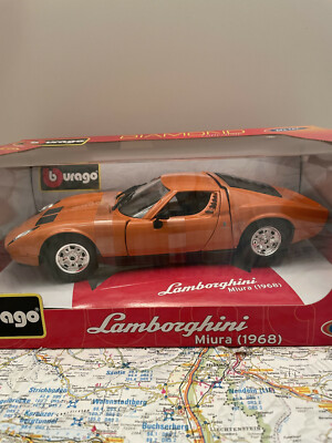 1968 Lamborghini Miura Orange Bburago 12072 1/18 Scale Diecast Model Toy Car 1968 Lamborghini Miura Orange Bburago 12072 1/18 Scale Diecast Model Toy Car
