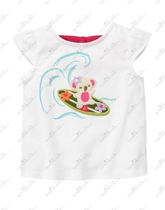NWT GYMBOREE Girls BLUE SAFARI Sunny and Sweet Tee Top Neon Bow Accent Shirt 2T
