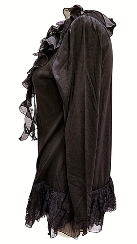 Pretty Angel Long Sleeve Top Womens Medium Black Ruffled Pullover Lined Lace New - Picture 3 of 12