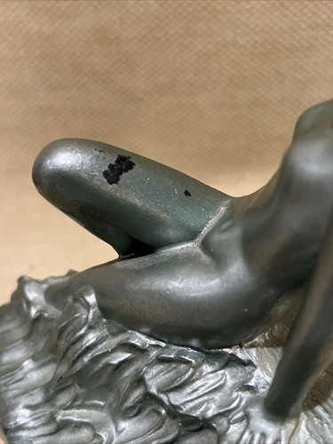 VINTAGE ART DECO FRANKART TYPE NUDE LADY SITTING IN OCEAN BOOKEND RARE! - Picture 10 of 12