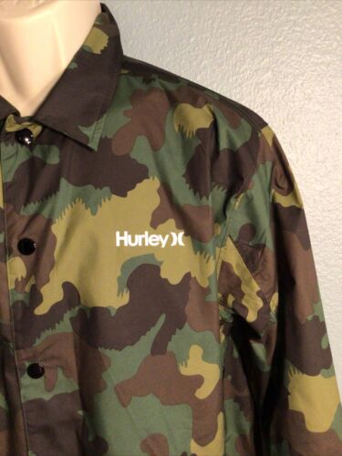 Hurley Herren M L Coaches Jacke Camo Water Resistant Camouflage C12655 - Bild 2 von 5