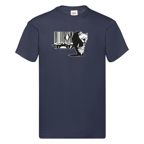 T-Shirt Banksy Barcode Gepard Print Design S M L XL 2XL Verschiedene Farben - Bild 21 von 21