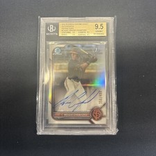 2022 BOWMAN CHROME DRAFT REGGIE CRAWFORD REFRACTOR AUTO #/499 CDA-RC BGS 9.5