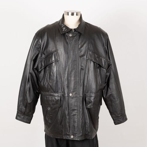 Charles Klein Vintage Leather Jacket Size L Removable Liner - Photo 1 sur 12