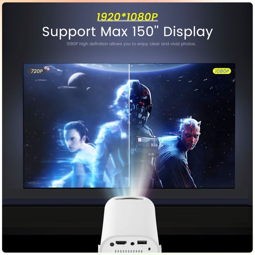 P30 PRO 4K Mini Projektor LED 1080P WiFi Bluetooth UHD Tragbar Heimkino USA - Bild 8 von 18