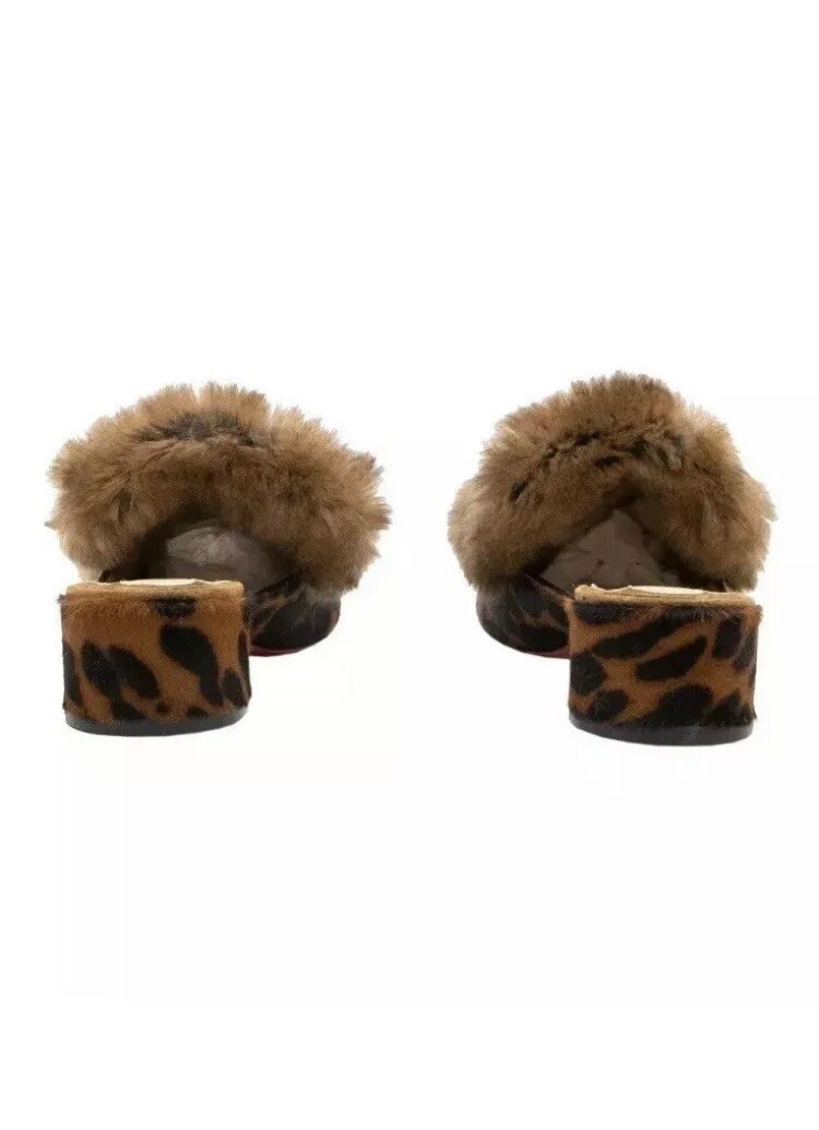 NWOB Christian Christian Christian Louboutin Leopard Calf Hair Boudiva Mules Slides 6.5 36.5 a9b6bb NWOB Christian Christian Christian Louboutin Leopard Calf Hair Boudiva Mules Slides 6.5 36.5 a9b6bb