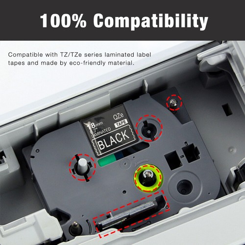 5 Pack Laminated Label Tape Compatible for Brother P-Touch Printer TZ TZe 6-36mm - Picture 443 of 786