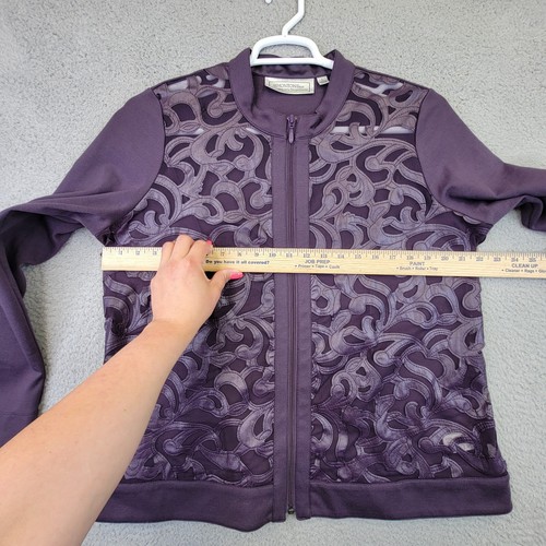Simonton Says Women’s Jacket Size Large Purple Full Zip Long Sleeve High Neck - Picture 11 of 15