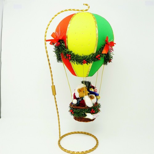Avon SANTA'S ON THE WAY Glasfaser RGB Beleuchtung Heißluftballon mit Ständer 181/2" T - Bild 3 von 4