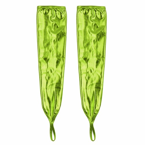 Women Elbow Length Gloves Shimmery Metallic/Fish Scales Print Fingerless Mittens - Bild 95 von 132