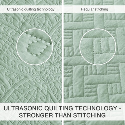 Modernes Münzmuster King Quilt Set - weiche, robuste Tagesdecke für alle Jahreszeiten - Bild 5 von 9