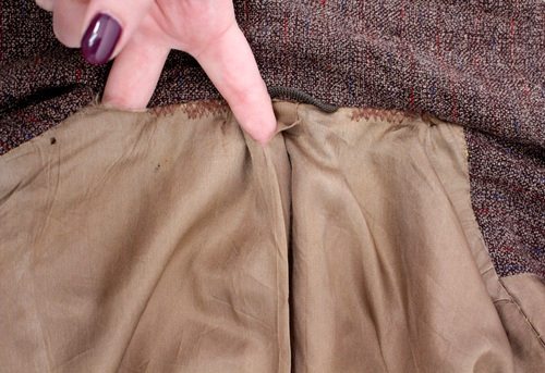 VTG Women's 50s Brown Flecked Trench Coat 1950s Sz M/L Empire Long Coat - Picture 17 of 23