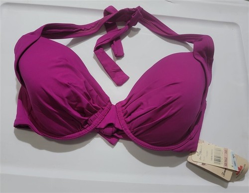 Neu mit Etikett Tommy Bahama Neckholder-Bikinioberteil 34D Perlen Schwimmen pink 120485