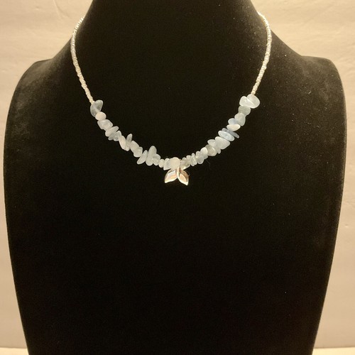 Freshwater Pearl Aquamarine Mermaid Necklace - Picture 17 of 18