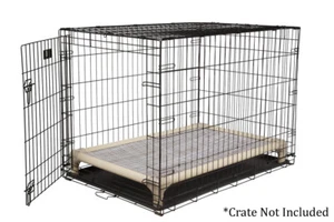 Kuranda Indoor/Outdoor Dog Crate Bed - Almond Frame - Open Weave - Snow