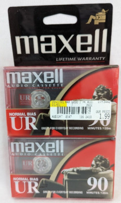 New MAXWELL UR 90 Minute Blank Audio CASSETTE Tapes Sealed Normal Bias