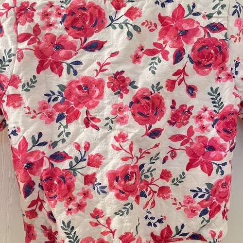 Oshkosh B'gosh Pink Floral Roses Quilted Bomber Jacket Girls Size 4 - Picture 11 of 11