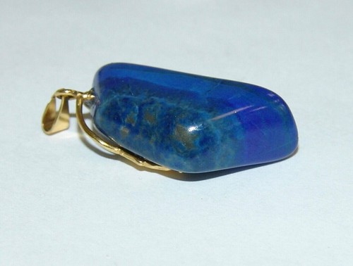 Anhänger Lapislazuli Sternzeichen Jungfrau schöner Stein vergoldete Montierung - Bild 11 von 11