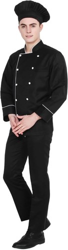 Men's Multi Color Chef Jacket/Light Weight Chef Coat With Contrast Black Piping - Picture 7 of 15