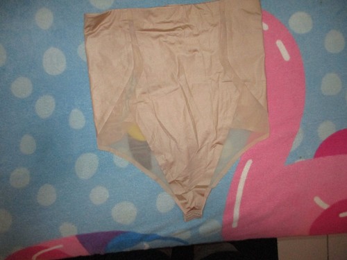 NWOT SPANX BEIGE HIGH WAIST STRETCH SHAPING THONG PANTIES SZ XL - 第 1/4 張圖片