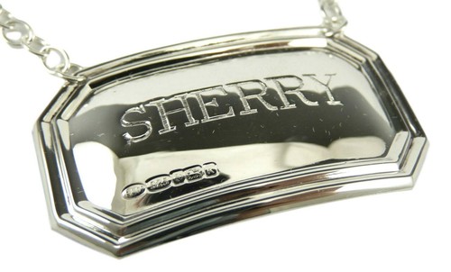 BROADWAY & Co - Sterling Silver - Classic DECANTER / Wine Label - SHERRY - Picture 1 of 4